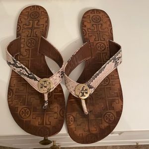 Snakeskin Tory Burch Flip Flops